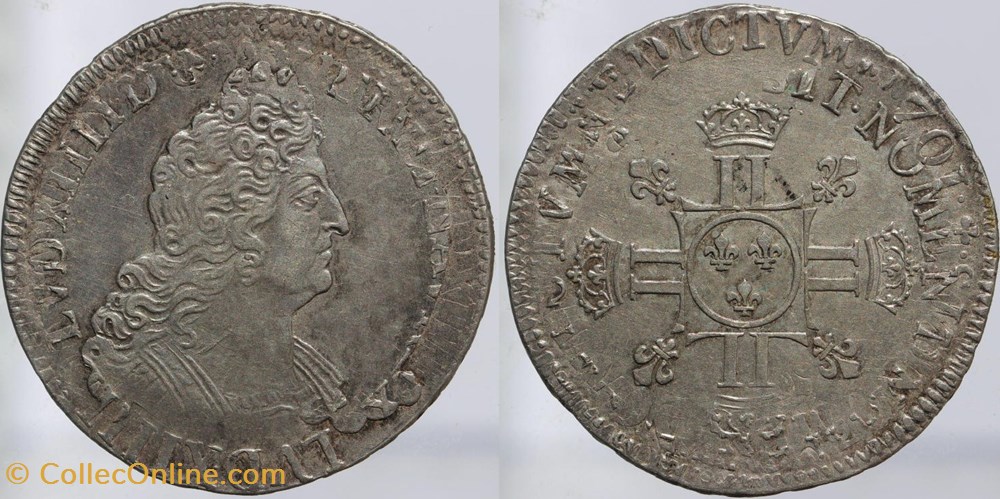 Dy 1552 - Louis XIV - Demi écu - monnaies europe medievale a france royales dy 1552 louis xiv demi ecu