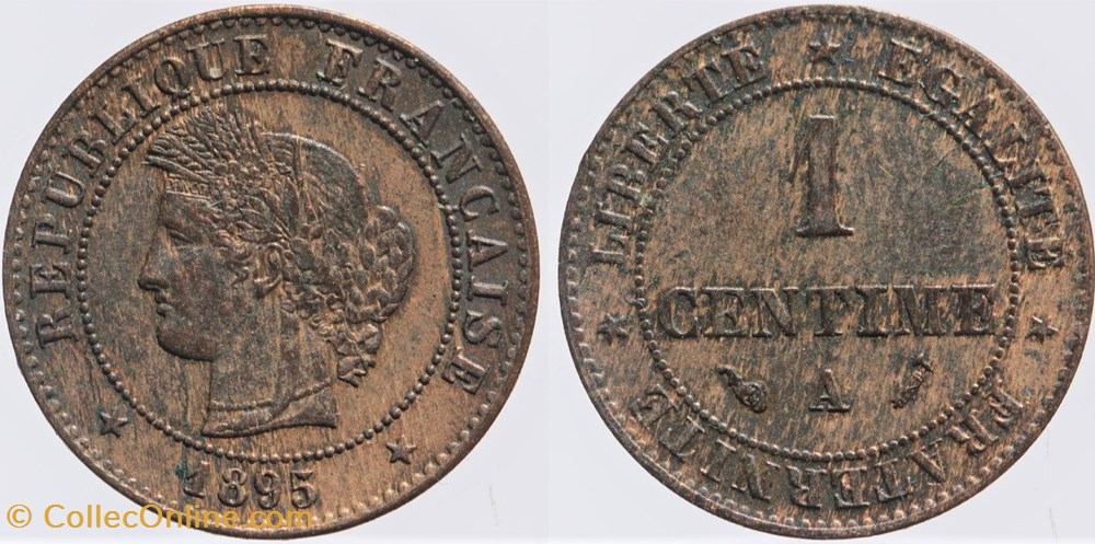 monnaies monde france f 104 troisieme republique ceres 1 c 1895 a