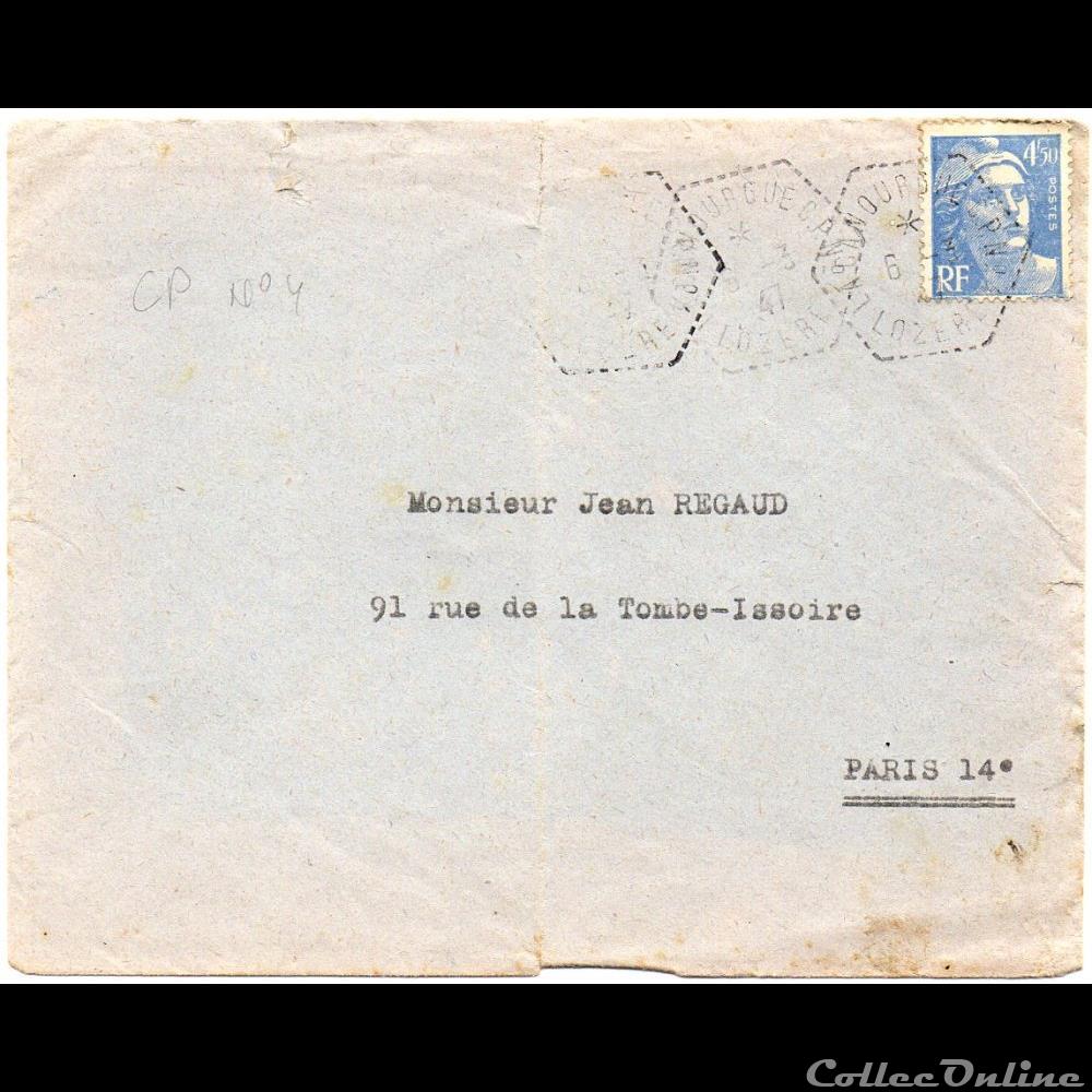 marque postale europe france 1947 cachets type g4