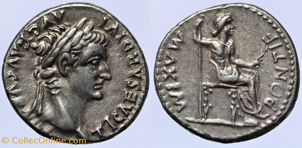 monnaies antiques av jc ap romaines republicaines imperiales tibere denier lyon 14 a 37