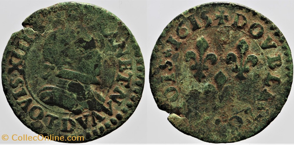 monnaies europe medievale a france royales dy 1360 louis xiii double tournois 1615 lyon