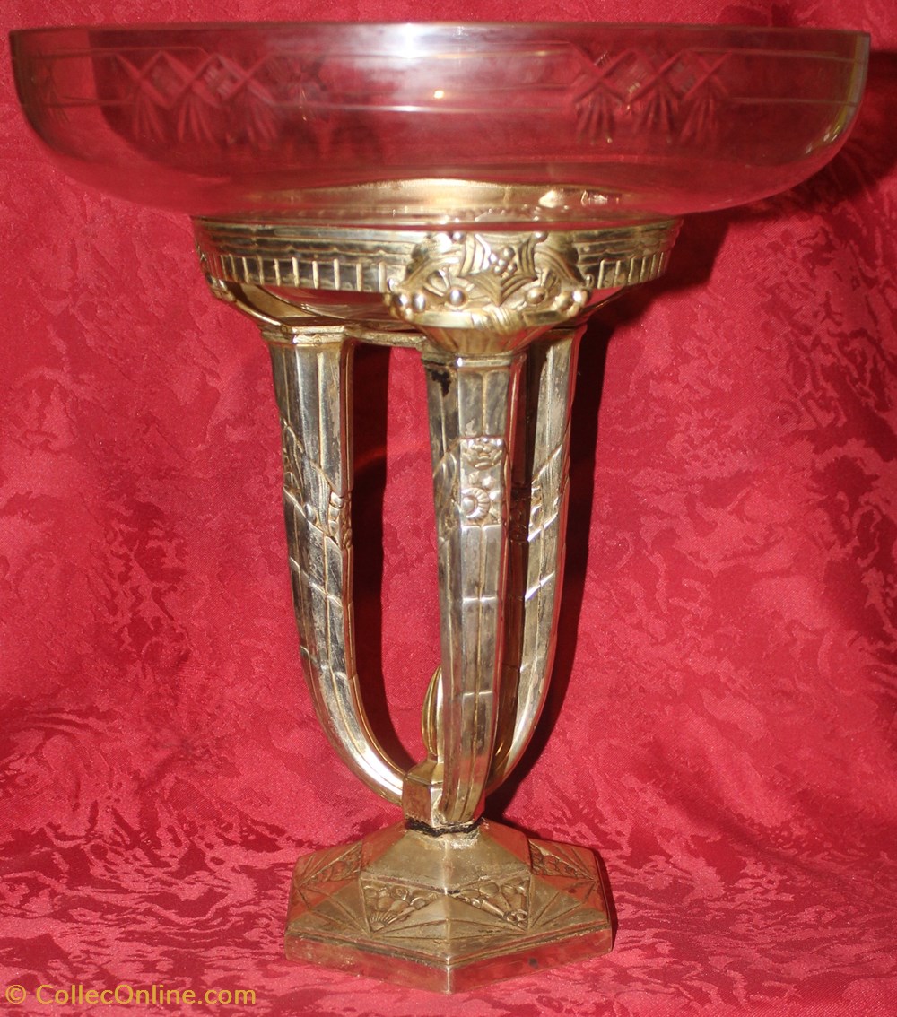 Coupe tripode art déco la table argenterie assiettes plats coupe tripode art deco