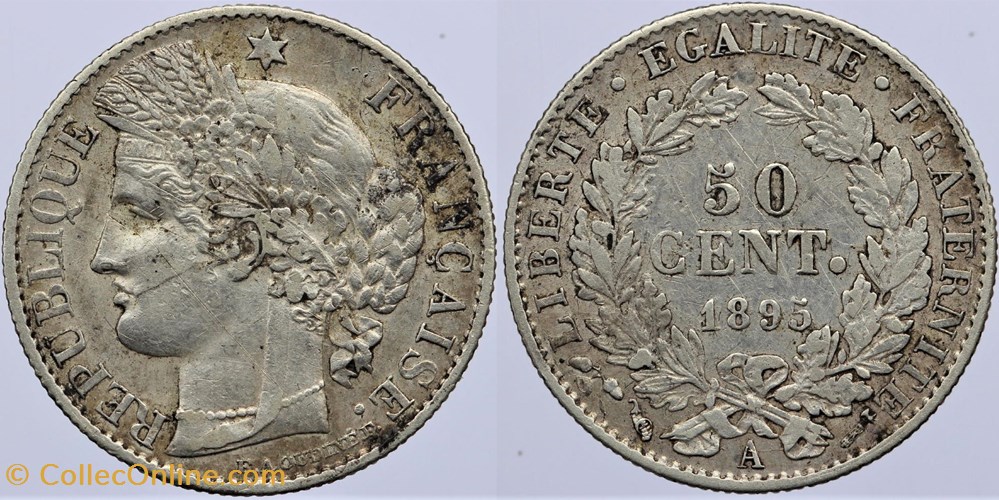 F-189 - Troisième République - Cérès - 50 c. - 1895 A monnaies monde france f 189 troisieme republique ceres 50 c 1895 a