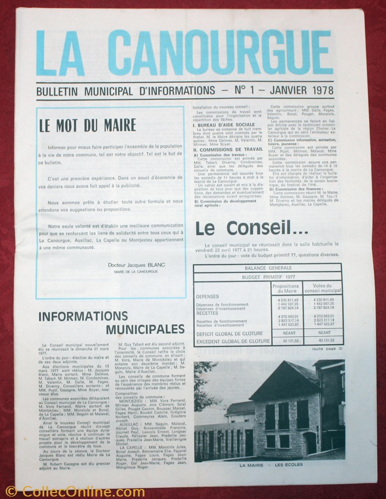 1978 - Bulletin Municipal N°1 2 documents anciens autres 1978 bulletin municipal n 1