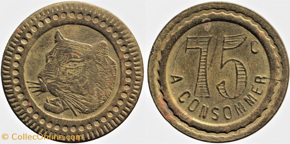 Jeton à consommer - 75 centimes monnaies monde france jeton a consommer 75 centimes