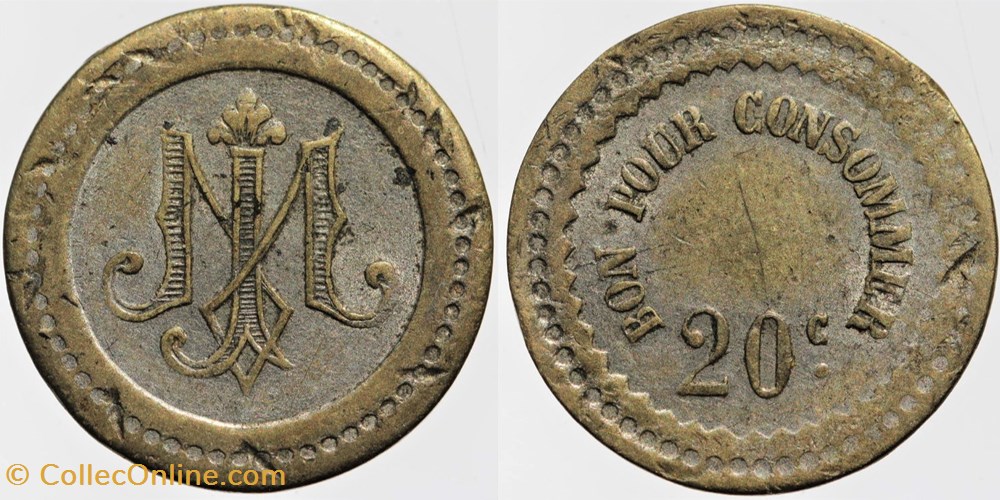 Jeton à consommer - 20 centimes monnaies monde france jeton a consommer 20 centimes