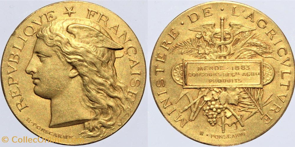 1883 - Produit agricole medailles france 1883 produit agricole
