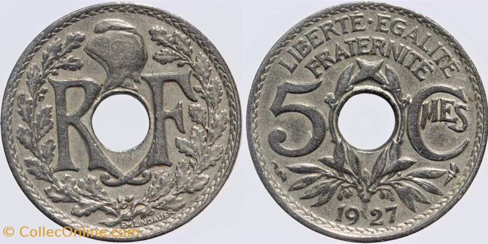 F-122 - Lindauer - 5 c. - 1927 monnaies monde france f 122 lindauer 5 c 1927