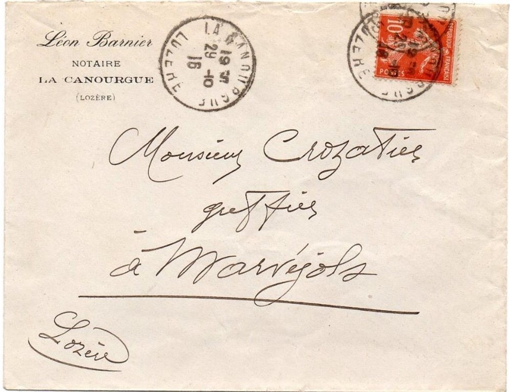1916 - Cachets type A4 documents anciens marques postales europe 1916 cachets type a4
