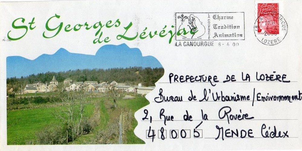 Village - St-Georges-de-Lévéjac (2000) 3 documents anciens factures commerciaux village st georges de levejac 2000