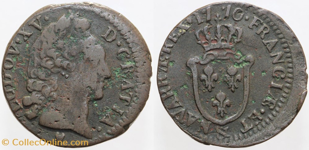 monnaies europe medievale france royales dy 1696 louis xv sol aix 1770