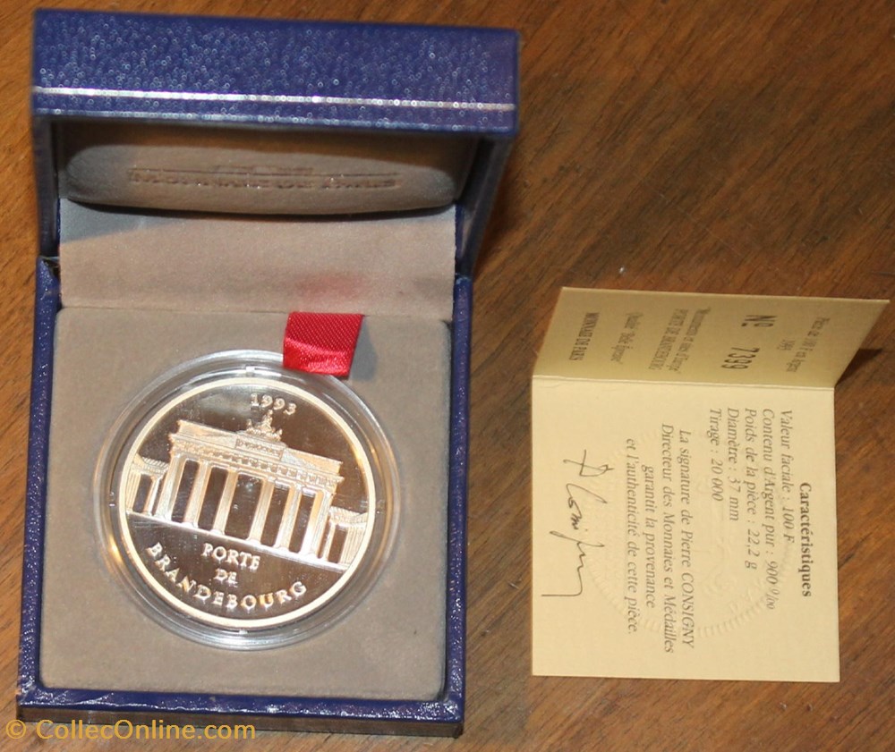 1993 - 15 écus/100 franc argent B.E. monnaies monde france 1993 15 ecus 100 franc argent b e