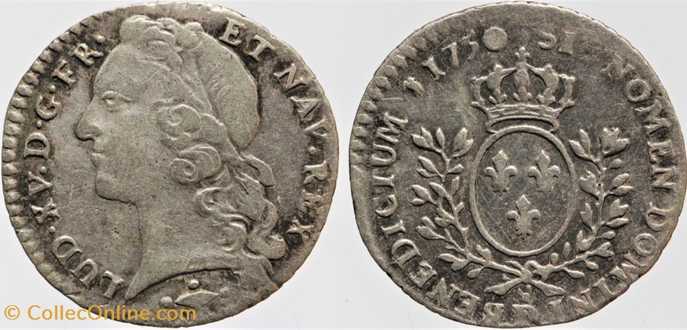 Dy 1684 - Louis XV - 1/20 d'écu - 1750, Lyon monnaies europe medievale a france royales dy 1684 louis xv 1 20 ecu 1750 lyon
