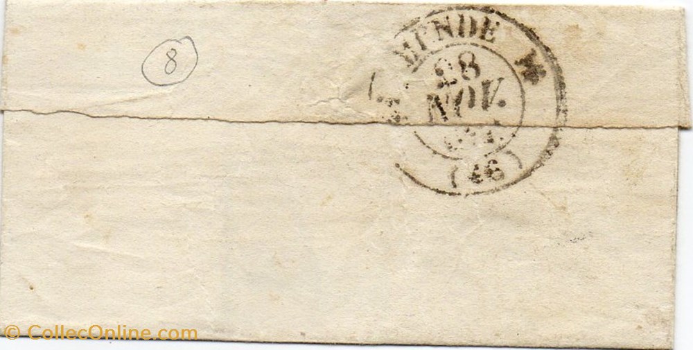 1841 - Cachet type 12 documents anciens marques postales europe 1841 cachet type 12