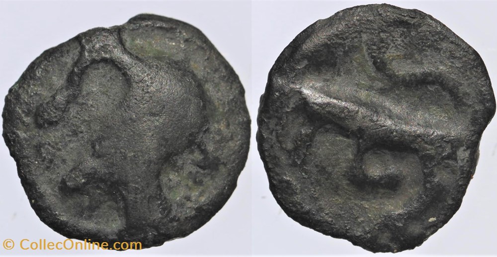 monnaies antiques av jc ap celtes turons potin a la tete diabolique