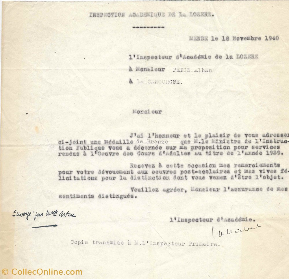 1940 - Remise de médaille documents anciens autres 1940 remise de medaille