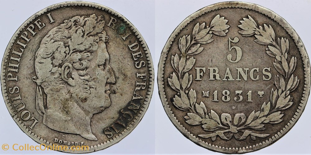 F-320 - Louis Philippe I - 5 francs - 1831 MA monnaies monde france f 320 louis philippe i 5 francs 1831 ma