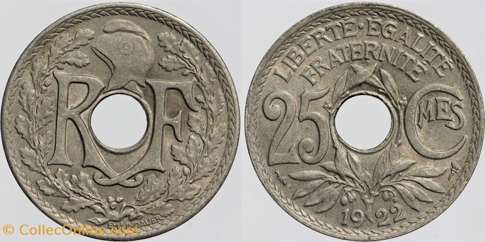 F-171 - Lindauer - 25 c. - 1922 monnaies monde france f 171 lindauer 25 c 1922