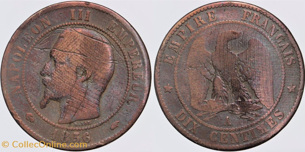 F-133 - Second Empire - 10 centimes - 1856 A + gravure monnaies monde france f 133 second empire 10 centimes 1856 a gravure