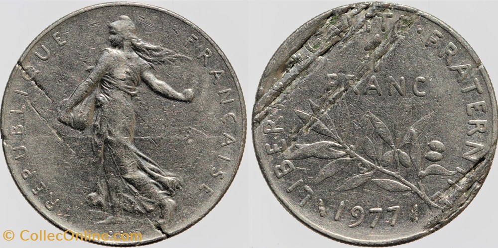 monnaies monde france f 226 roty 1 fr 1977 defaut
