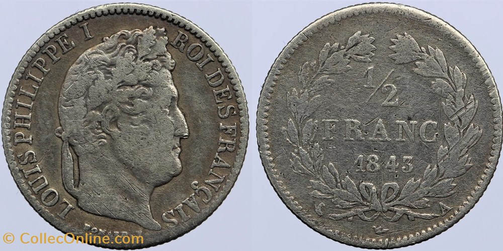 F-182 - Louis Philippe I - 1/2 franc - 1843 A monnaies monde france f 182 louis philippe i 1 2 franc 1843 a