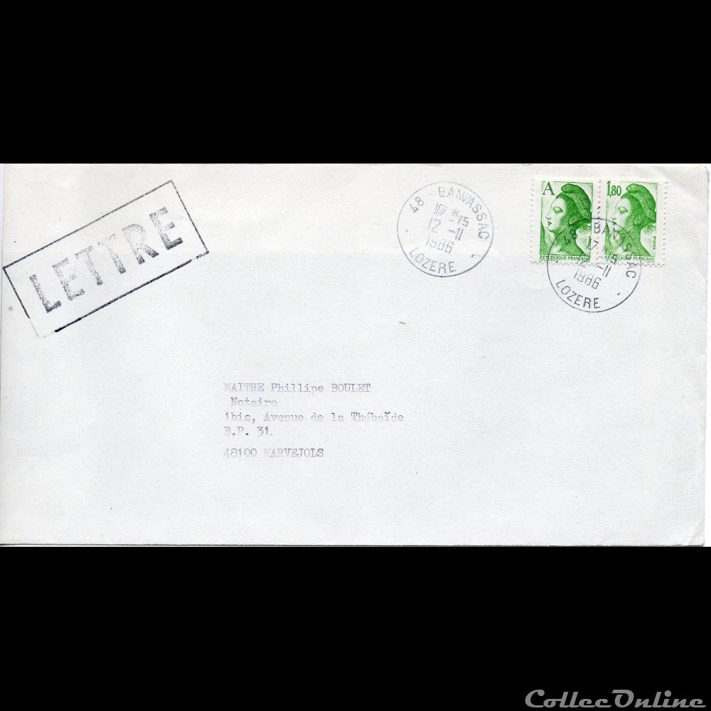 marque postale europe france 1986 type a9 48 banassac