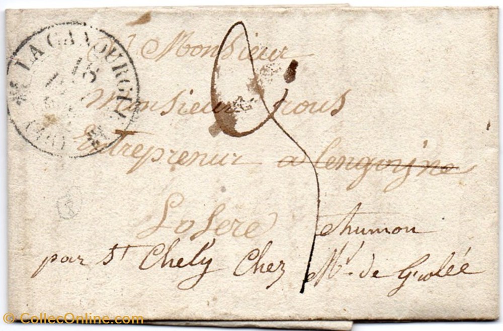 documents anciens marques postales europe 1838 cachet type 12