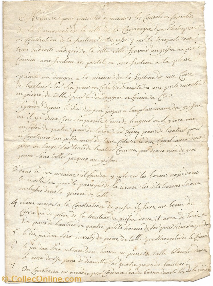 documents anciens autres devis pour fontaines fin xviiie