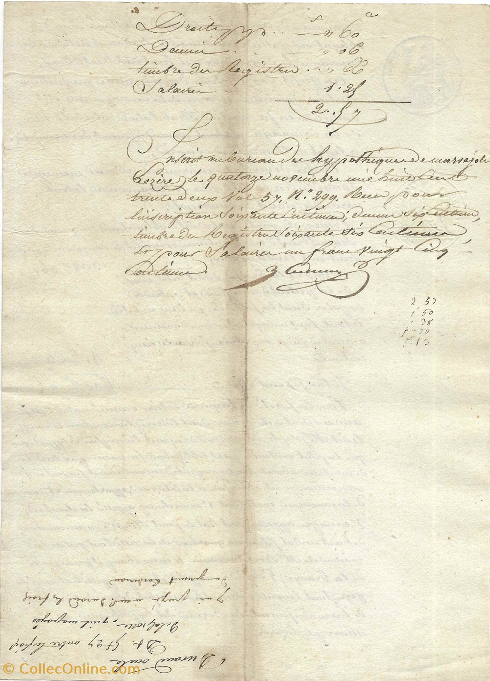 1832 - Créance hypothécaire documents anciens autres 1832 creance hypothecaire