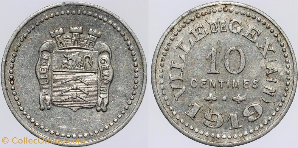 01 - Gex - 10 centimes monnaies monde france 01 gex 10 centimes