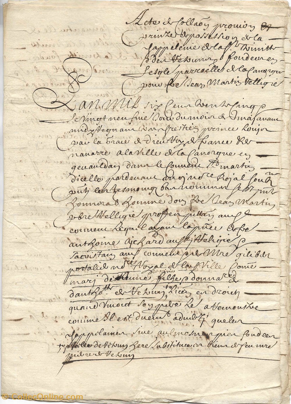 documents anciens autres 1635 concerne la chapelle de la trinite de eglise de la canourgue