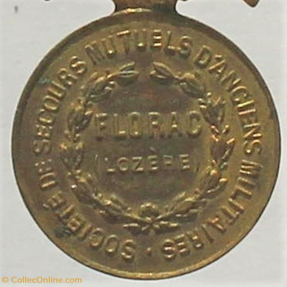1919 (vers) - Secours mutuels, Florac 2 medailles france 1919 vers secours mutuels florac