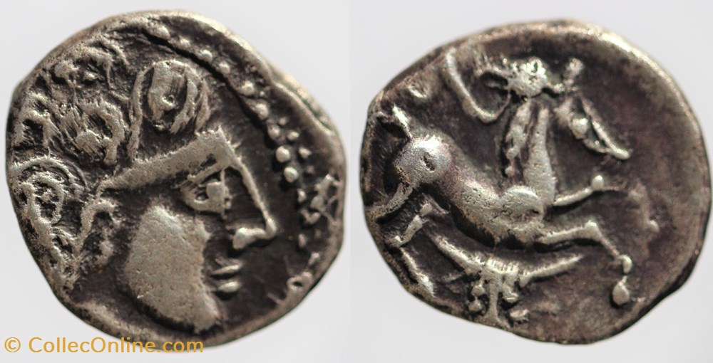 Arvernes - Drachme au bucrane monnaies antiques av jc ap celtes arvernes drachme au bucrane