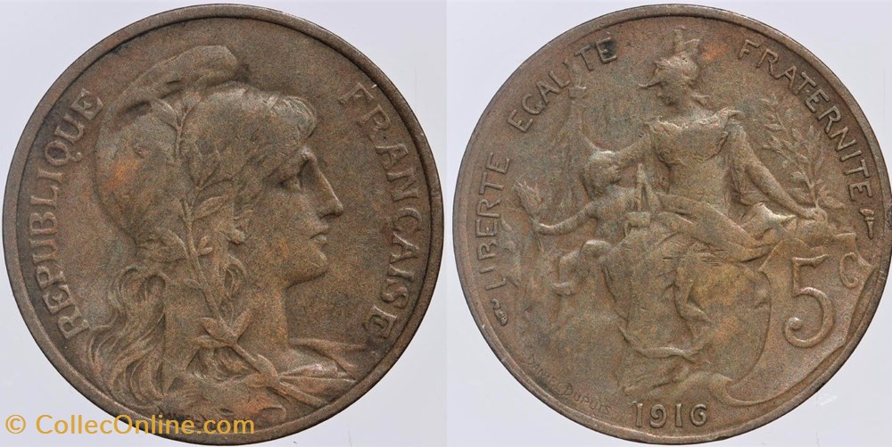 monnaies monde france f 119 dupuis 5 c 1916