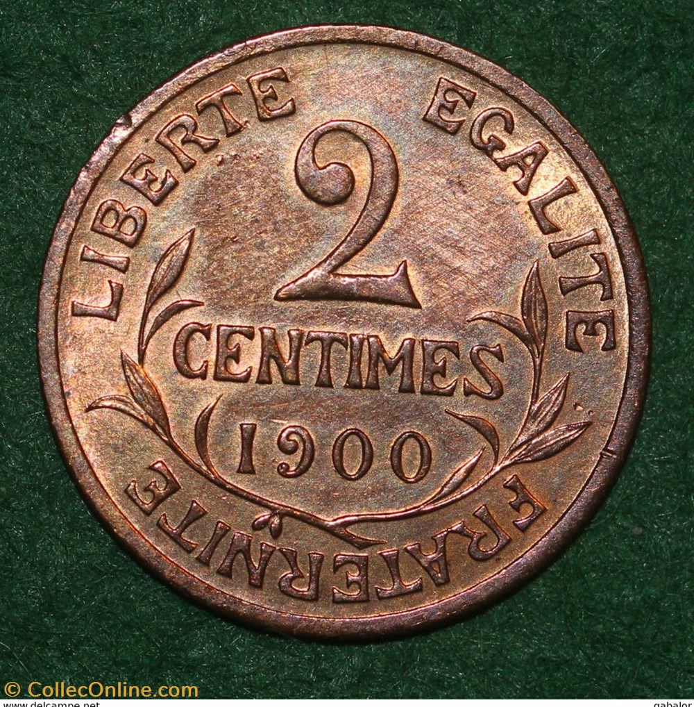 2 centimes Dupuis 1900 monnaies monde france 2 centimes dupuis 1900