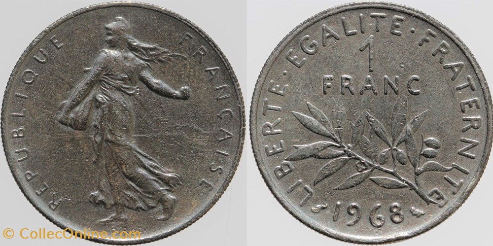 F-226 - Roty - 1 fr. - 1968 monnaies monde france f 226 roty 1 fr 1968