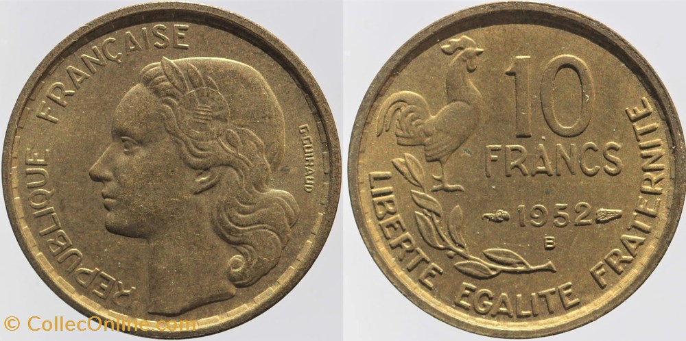 F-363 - Guiraud - 10 fr. - 1952 B monnaies monde france f 363 guiraud 10 fr 1952 b