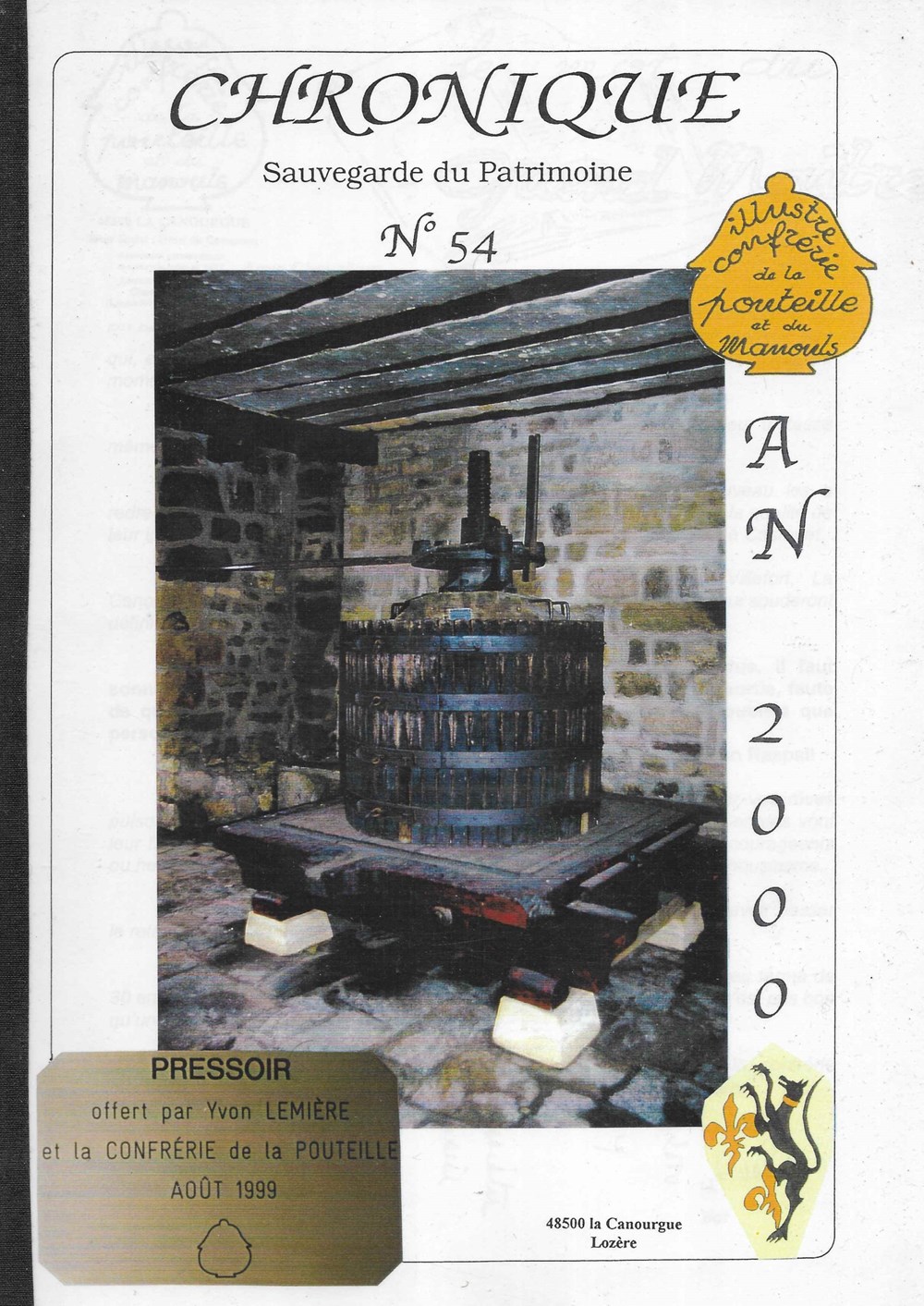 1999- Chronique N°54 livres bd revues 1999 chronique n 54