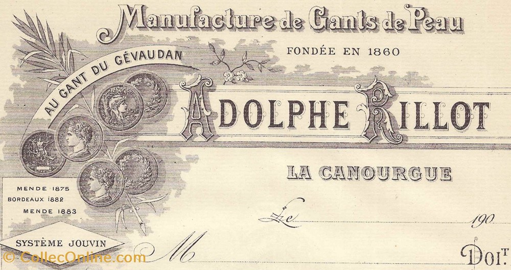 Rillot Adolphe (1900) documents anciens factures commerciaux rillot adolphe 1900