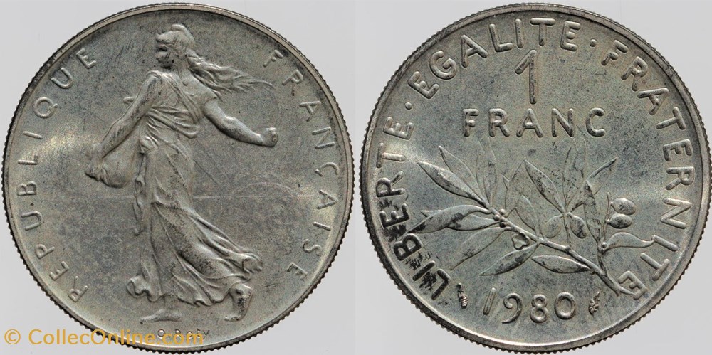 monnaies monde france f 226 roty 1 fr 1980