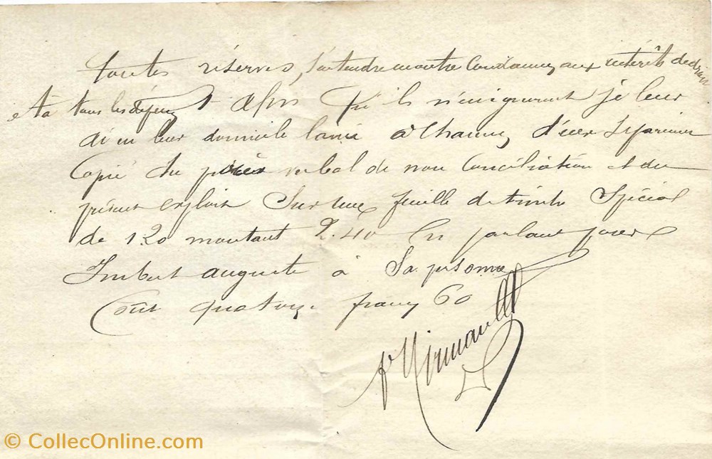 1890 - Extrait des minutes des greffes, la Canourgue - Old documents