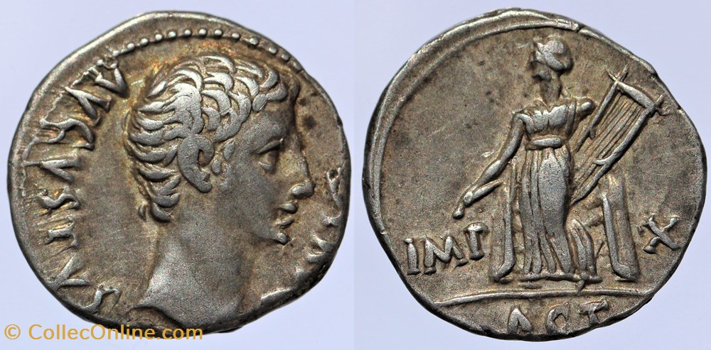 monnaies antiques av jc ap romaines republicaines imperiales auguste denier lyon 27 a 14