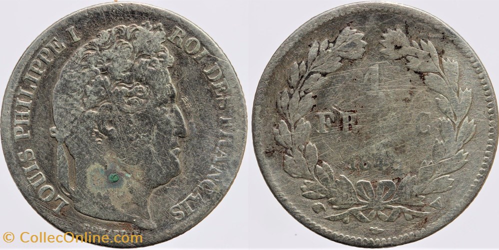 F-210 - Louis Philippe I - 1 franc - 1846 W monnaies monde france f 210 louis philippe i 1 franc 1846 w