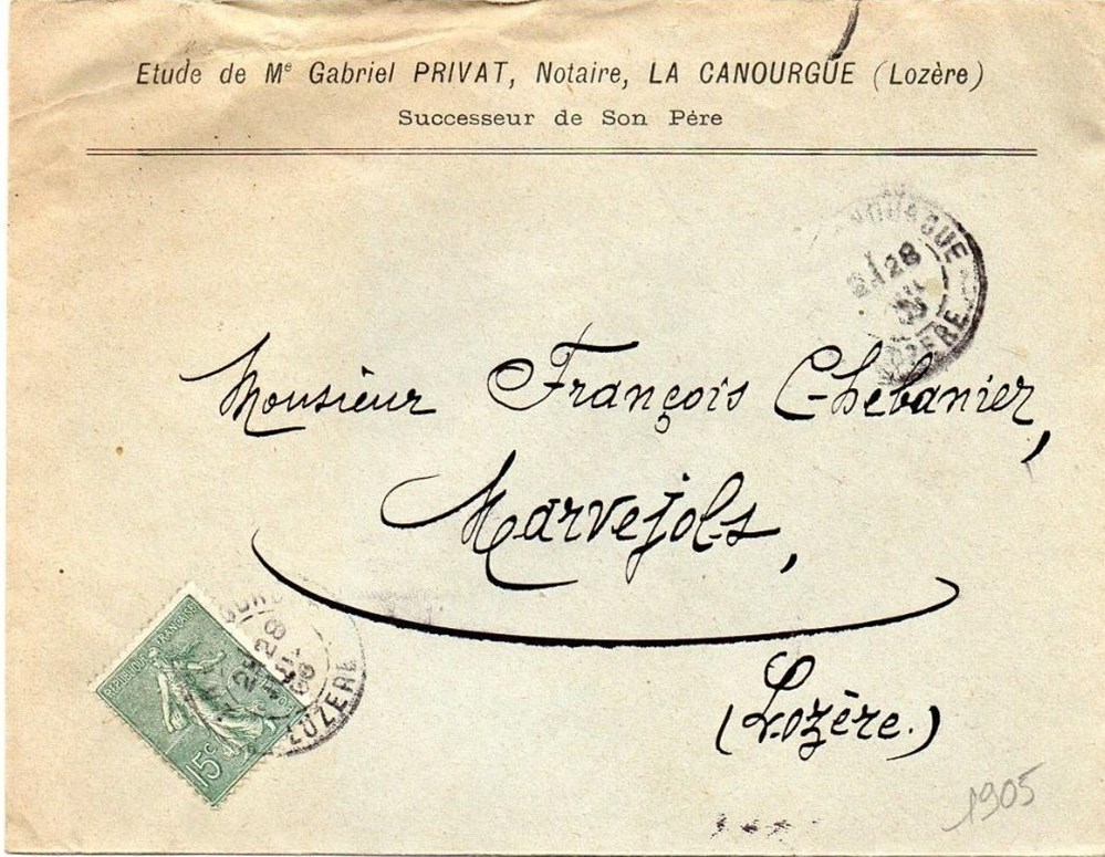 1905 - Cachets type A2 documents anciens marques postales europe 1905 cachets type a2
