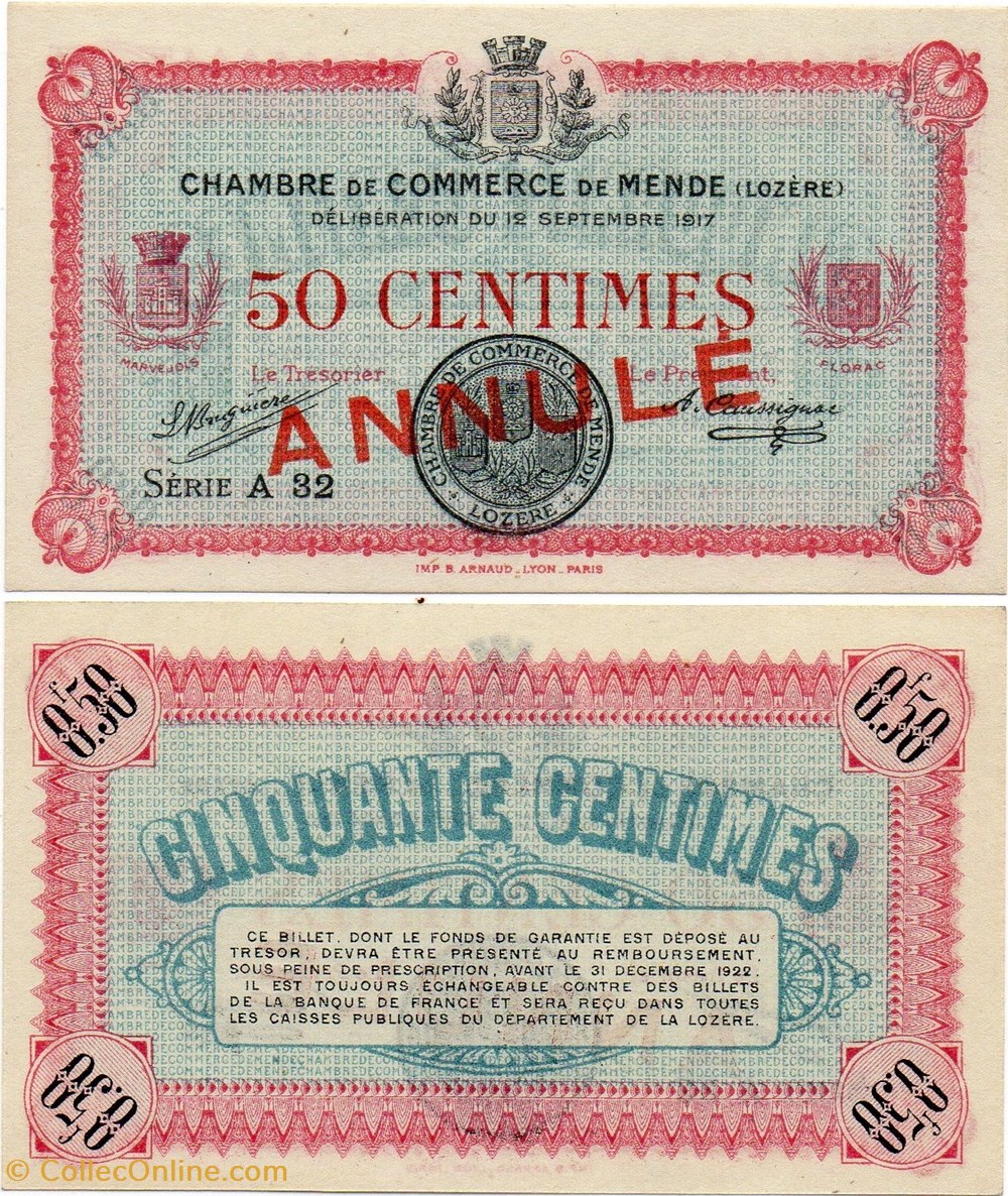 billets europe france 50 cent c c m serie a32 annule