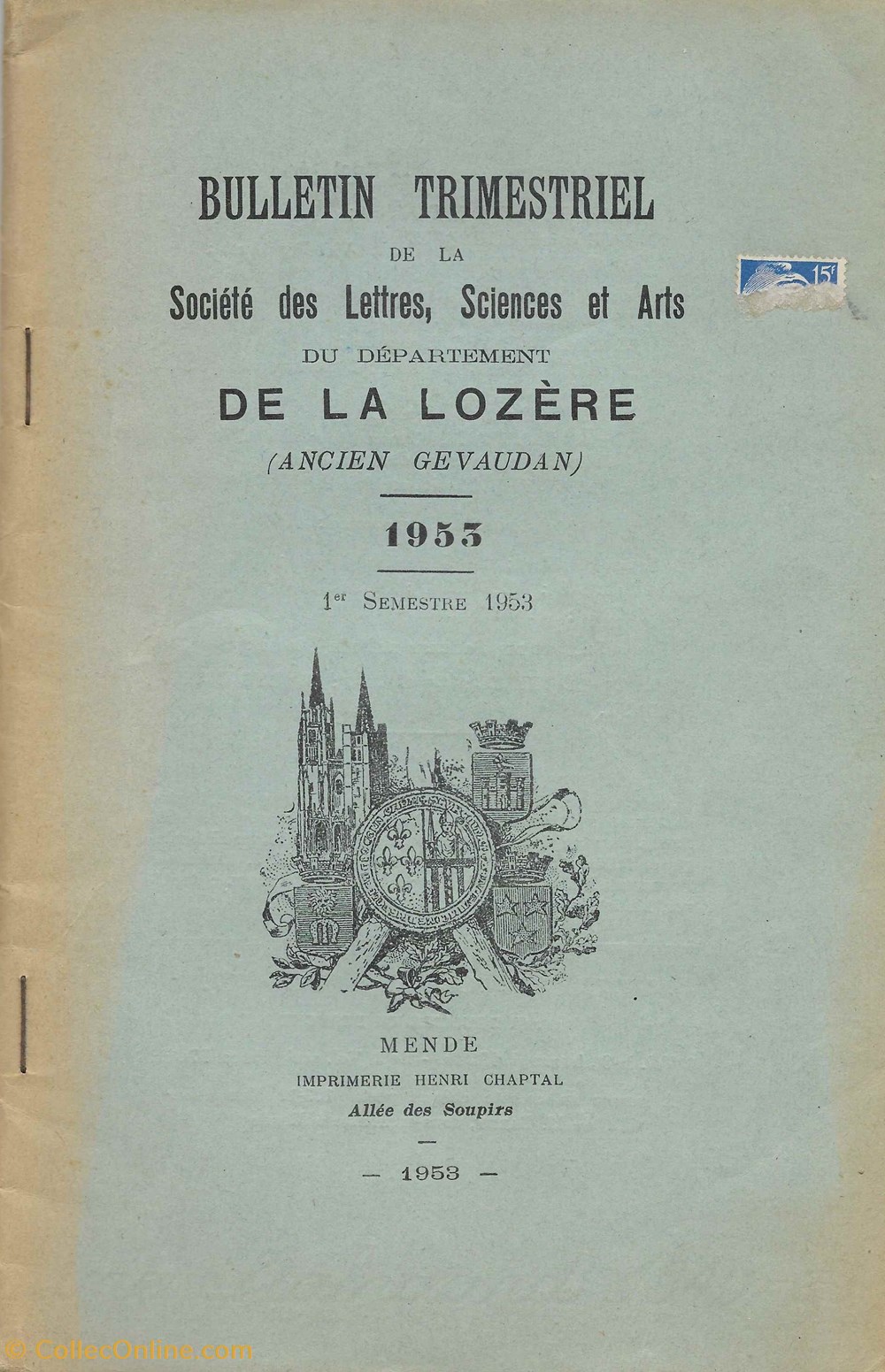livres bd revues 1953 bulletin de la societe des lettres de la lozere