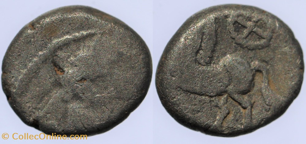 Arvernes - Drachme à l'oiseau monnaies antiques av jc ap celtes arvernes drachme a oiseau