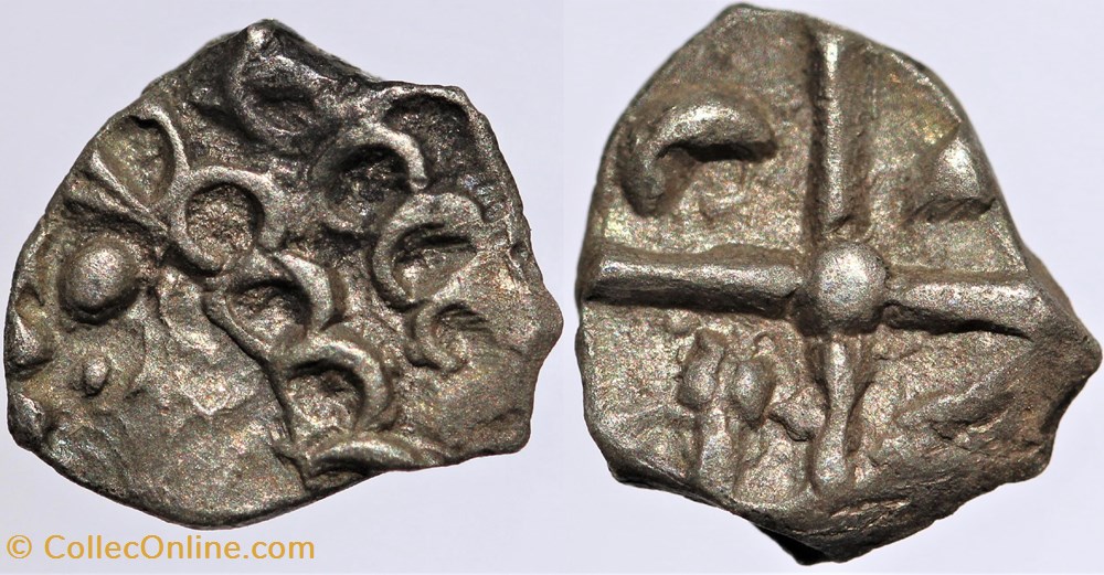 Rutènes - Obole aux lunules monnaies antiques av jc ap celtes rutenes obole aux lunules
