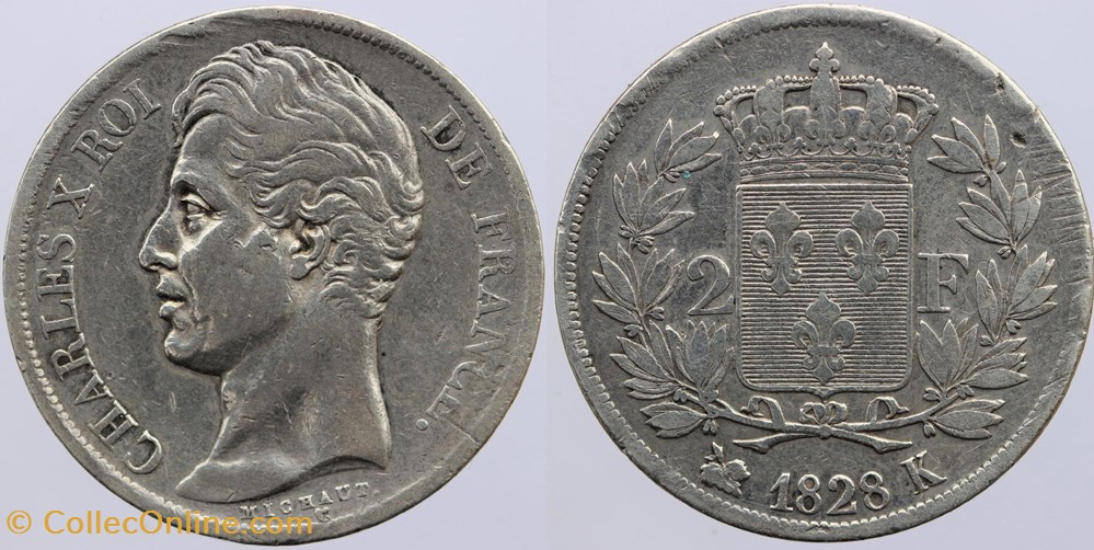 F-258 - Charles X - 2 francs - 1828 Bordeaux monnaies monde france f 258 charles x 2 francs 1828 bordeaux