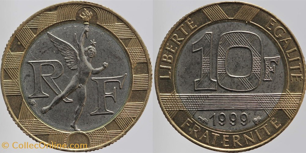 F-375 - Génie - 10 fr. - 1999 monnaies monde france f 375 genie 10 fr 1999